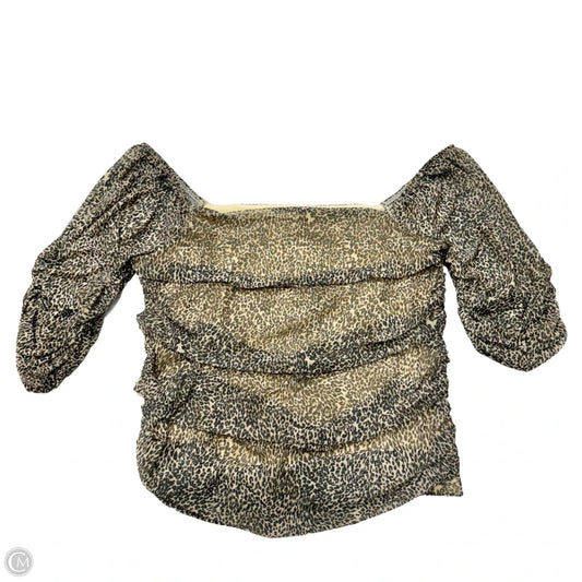 Top 3/4 Sleeve By Anthropologie In Animal Print, Size: Xl