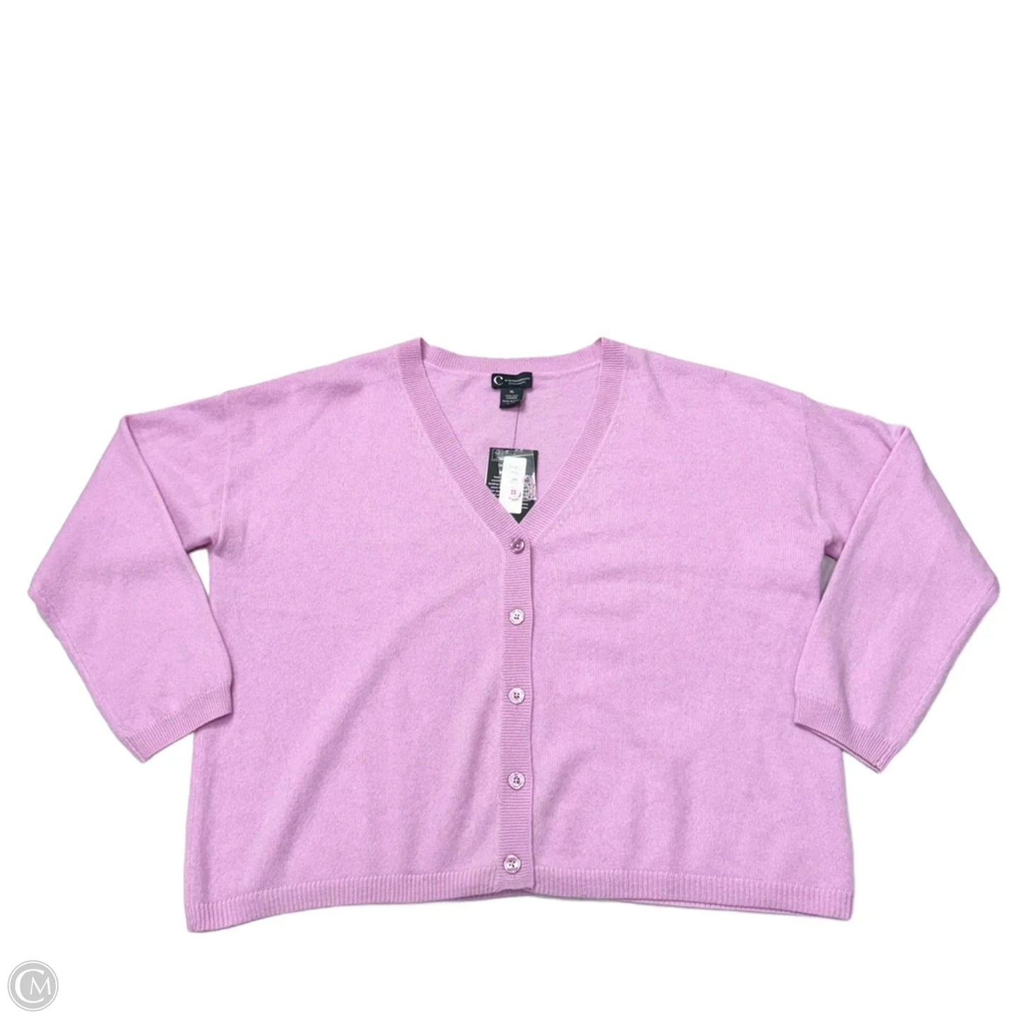 Sweater Cardigan Cashmere By Bloomingdales In Purple, Size: Xl