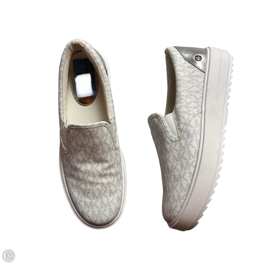 Shoes Sneakers By J Slides In Grey & White, Size: 8