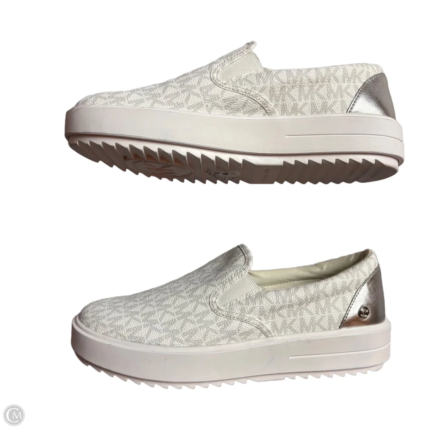 Shoes Sneakers By J Slides In Grey & White, Size: 8