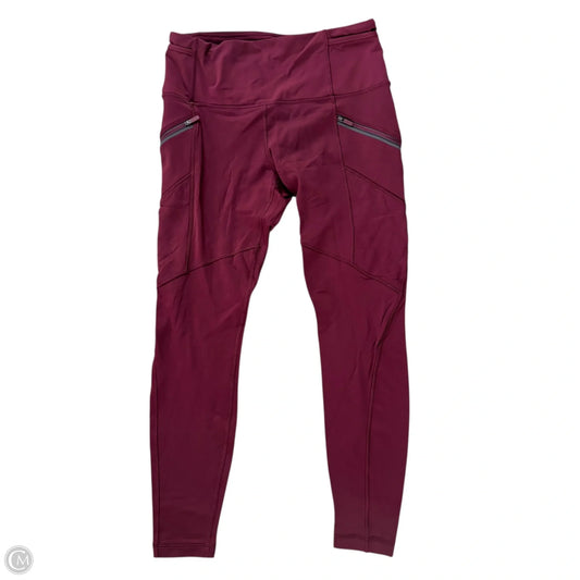 Athletic Leggings By Lululemon In Maroon, Size: M