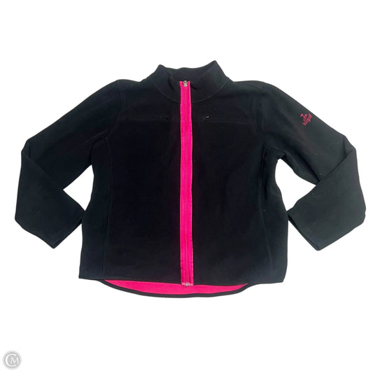 Jacket Fleece By Lizgold In Black & Pink, Size: L