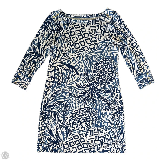 Dress Designer By Lilly Pulitzer In Blue & White, Size: M