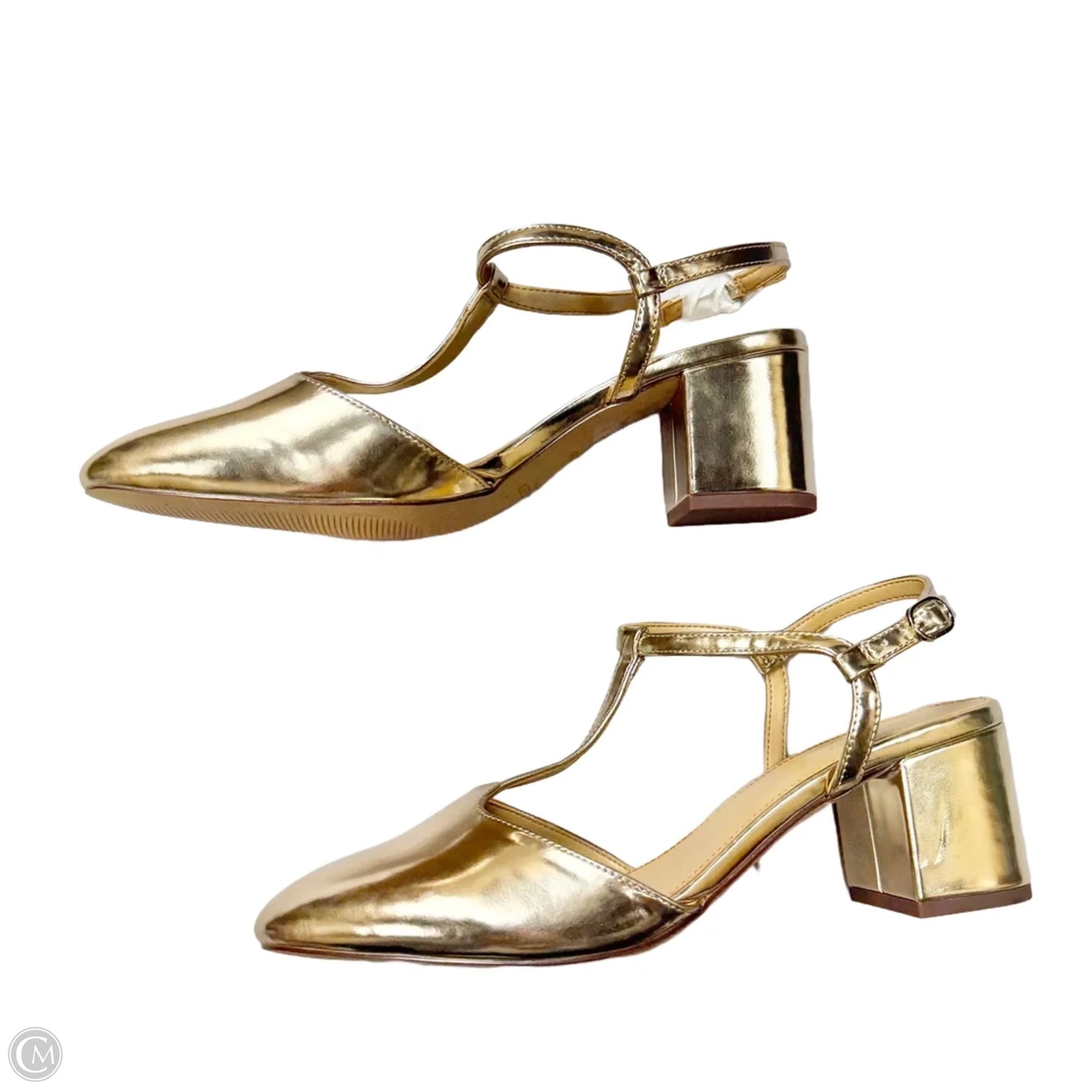 Shoes Heels Block By J. Crew In Gold, Size: 9.5