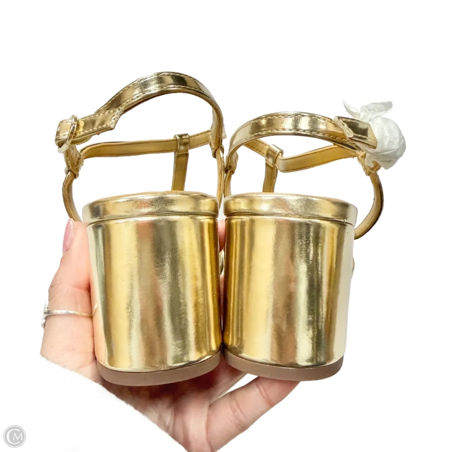 Shoes Heels Block By J. Crew In Gold, Size: 9.5