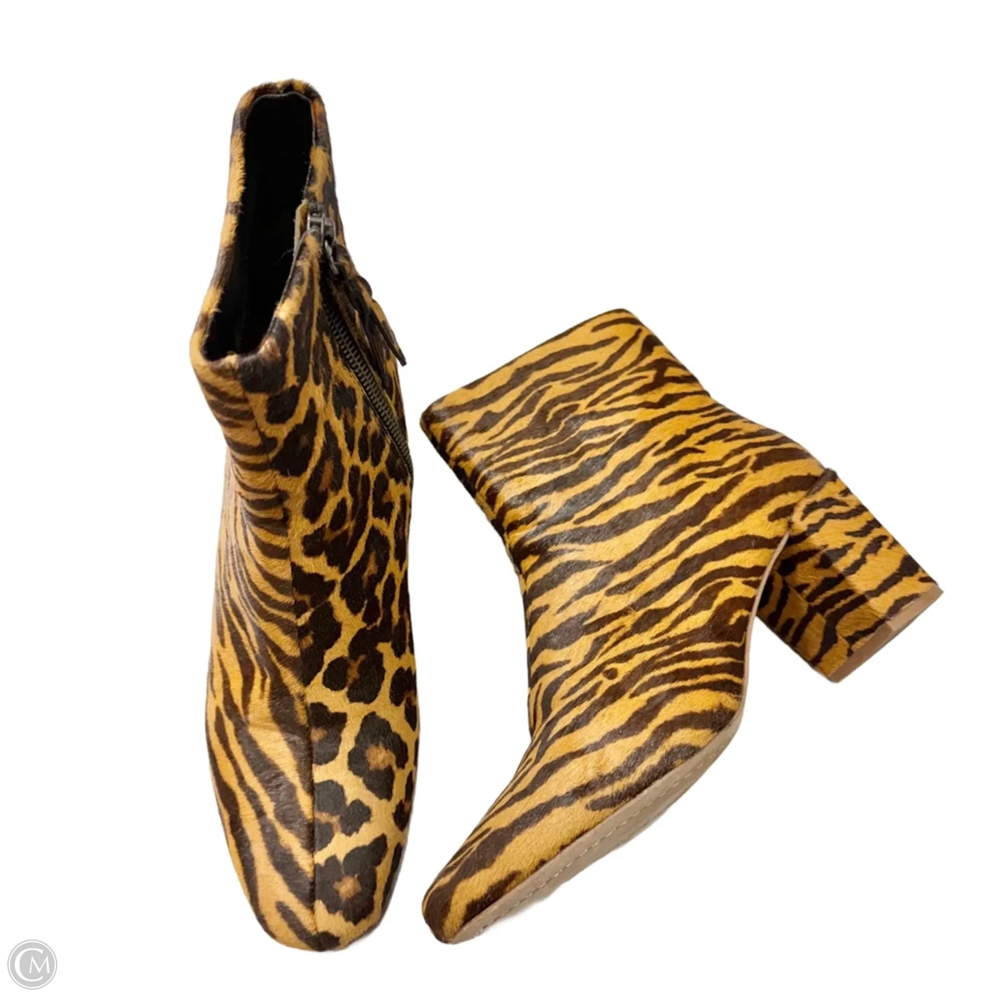 Boots Ankle Heels By Splendid In Animal Print, Size: 9