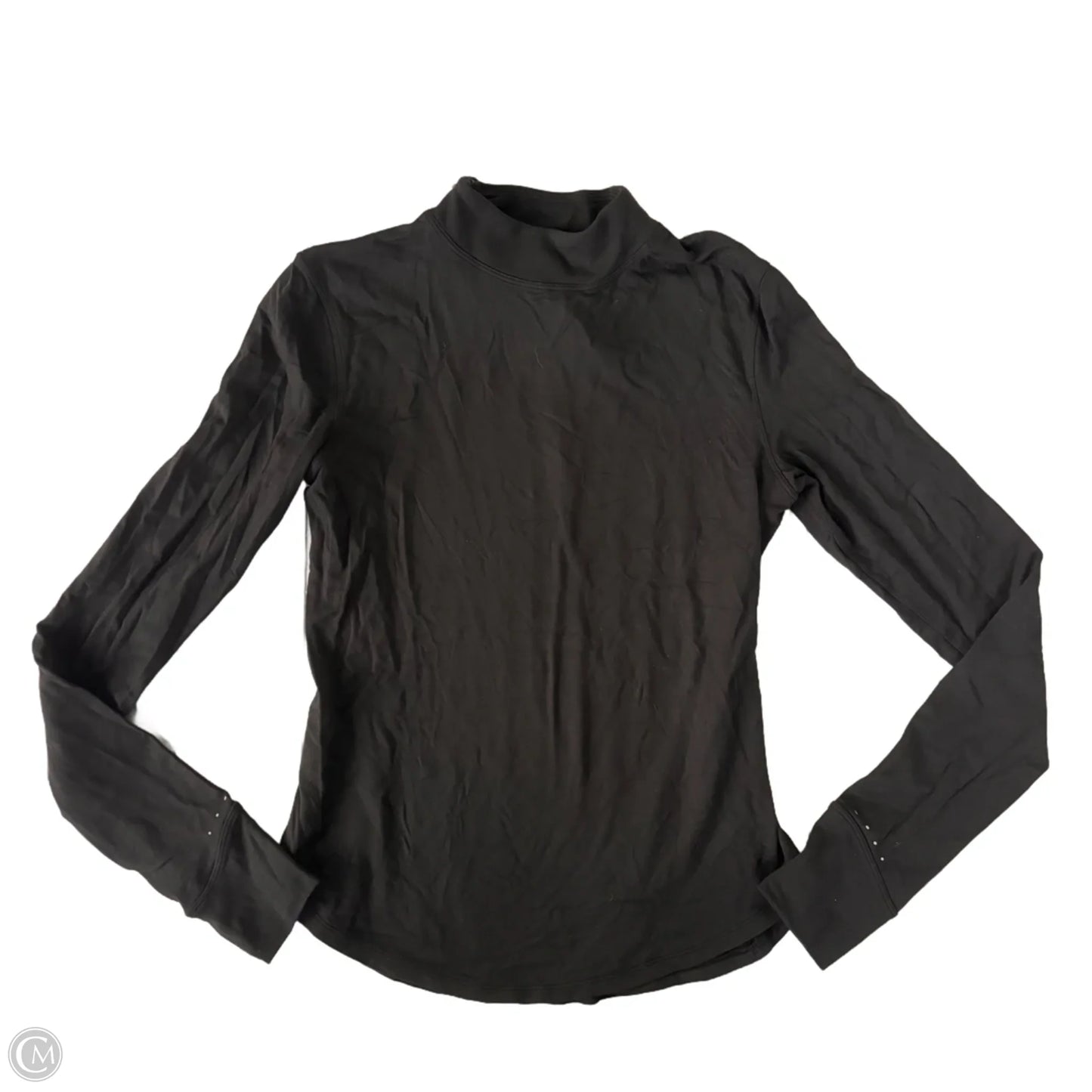 Athletic Top Long Sleeve Collar By Lululemon In Black, Size: S