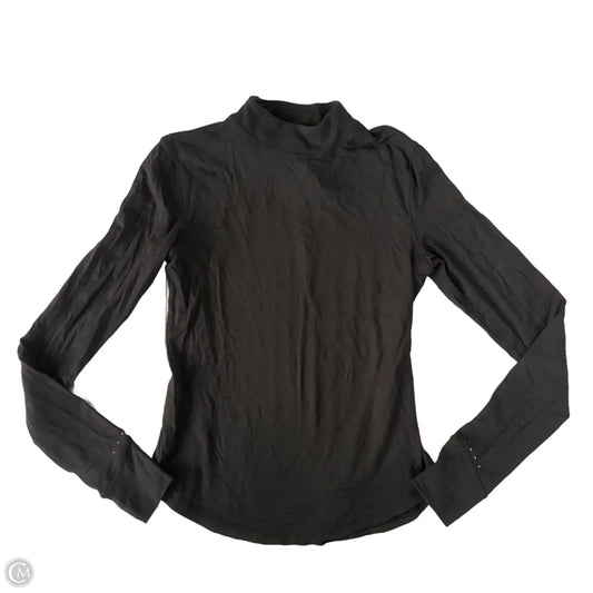 Athletic Top Long Sleeve Collar By Lululemon In Black, Size: S