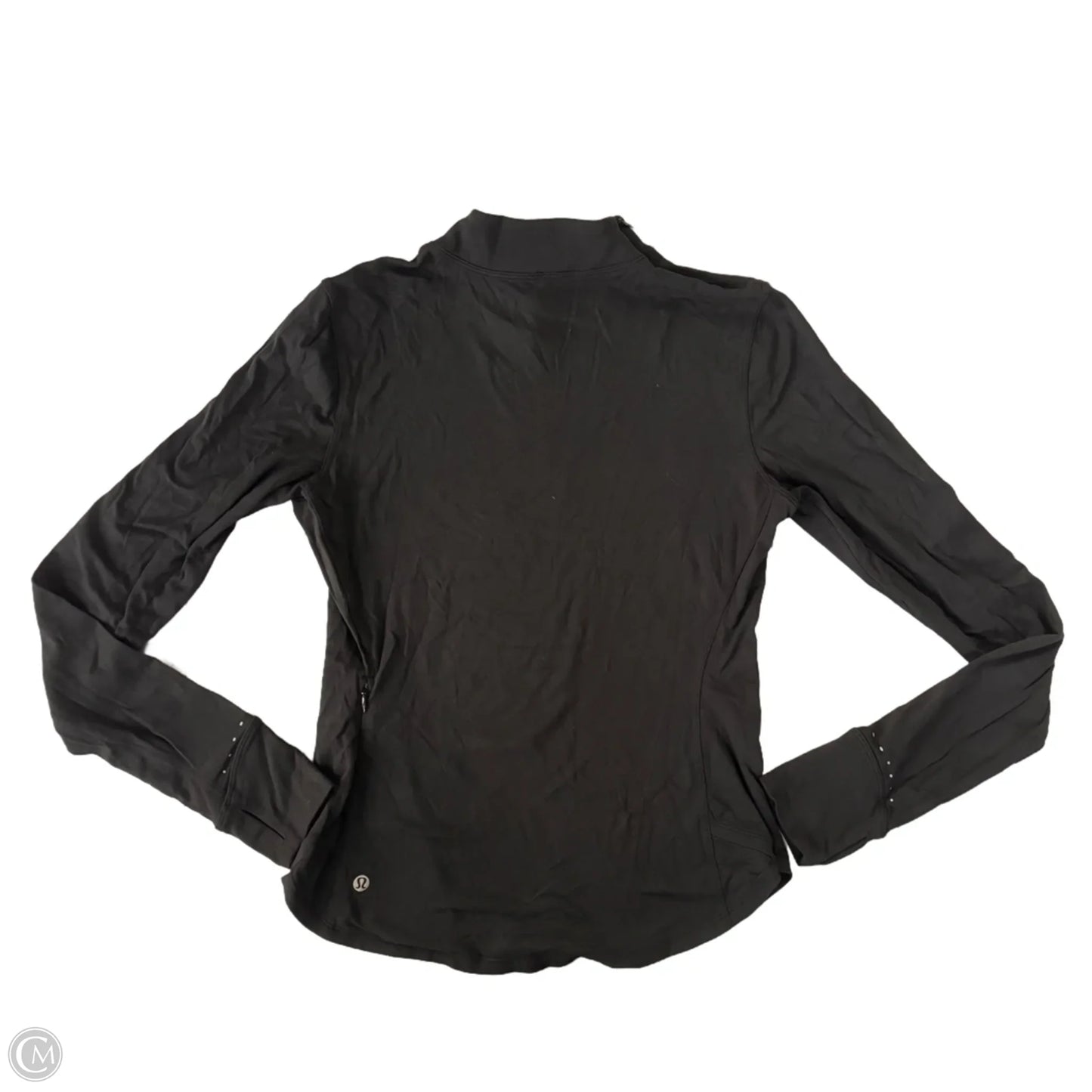 Athletic Top Long Sleeve Collar By Lululemon In Black, Size: S