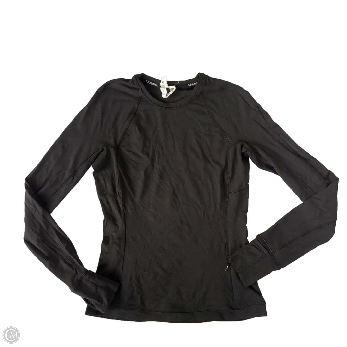 Athletic Top Long Sleeve Crewneck By Lululemon In Black, Size: S