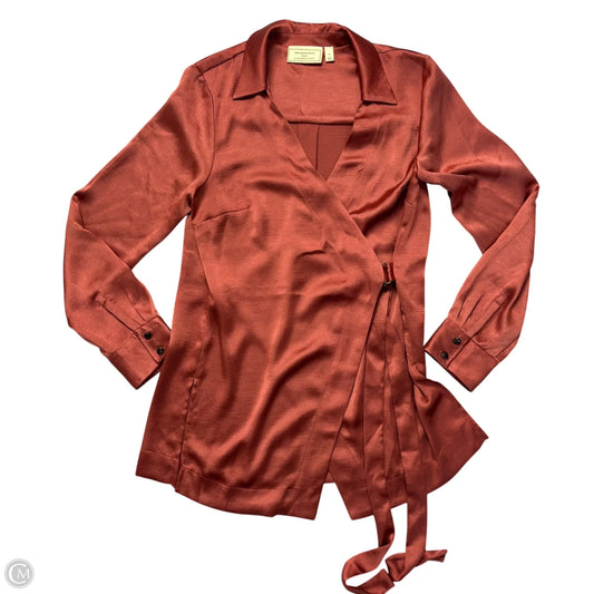 Blouse Long Sleeve By Anthropologie In Pink, Size: M