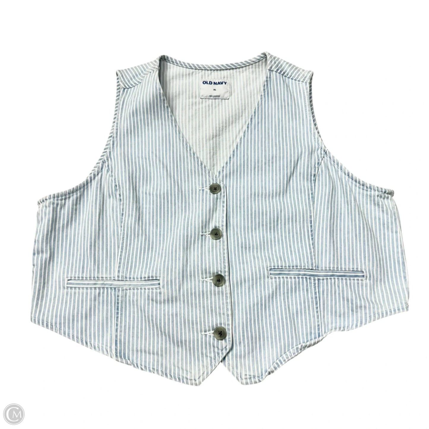 Vest Other By Old Navy In Blue & White, Size: Xl