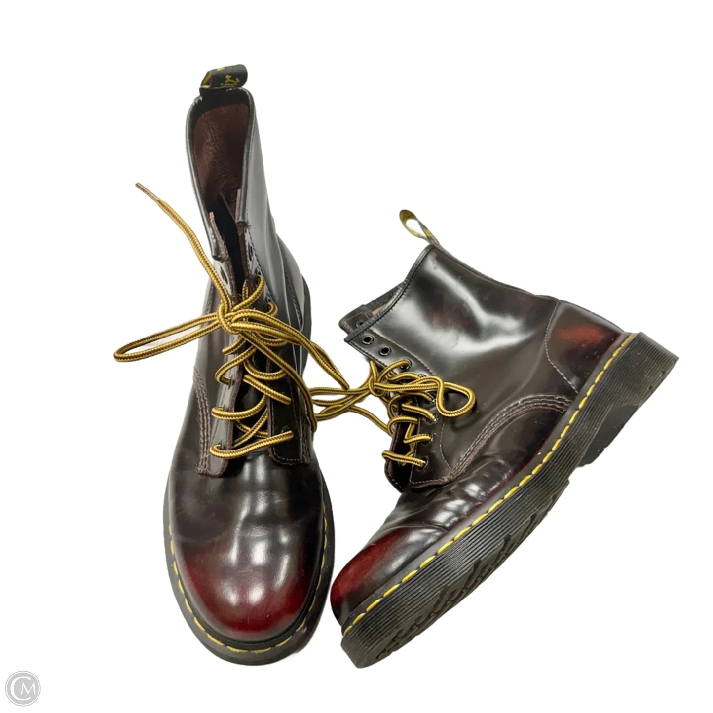 Boots Combat By Dr Martens In Black & Red, Size: 10