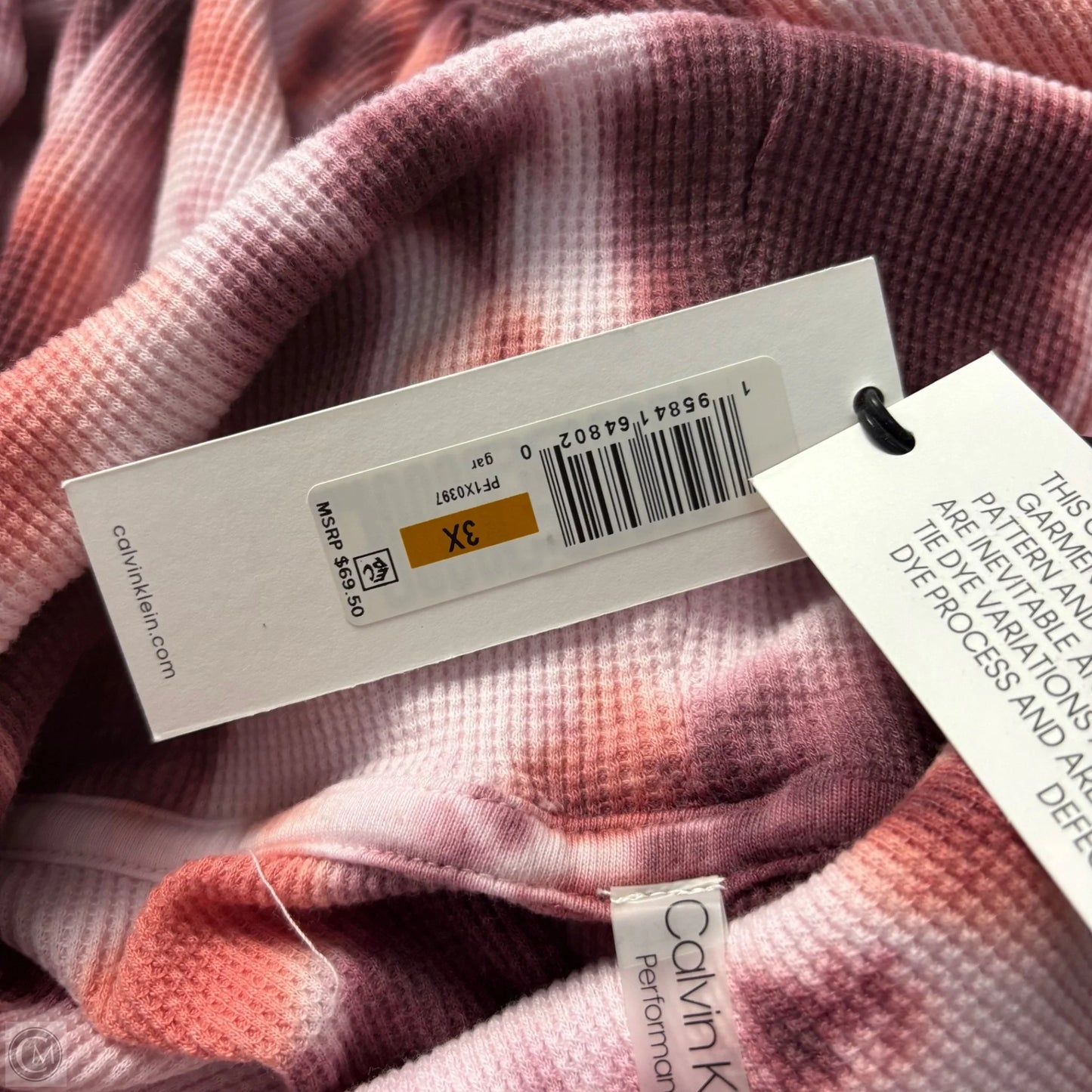 Top Long Sleeve By Calvin Klein In Pink & Purple, Size: 3x