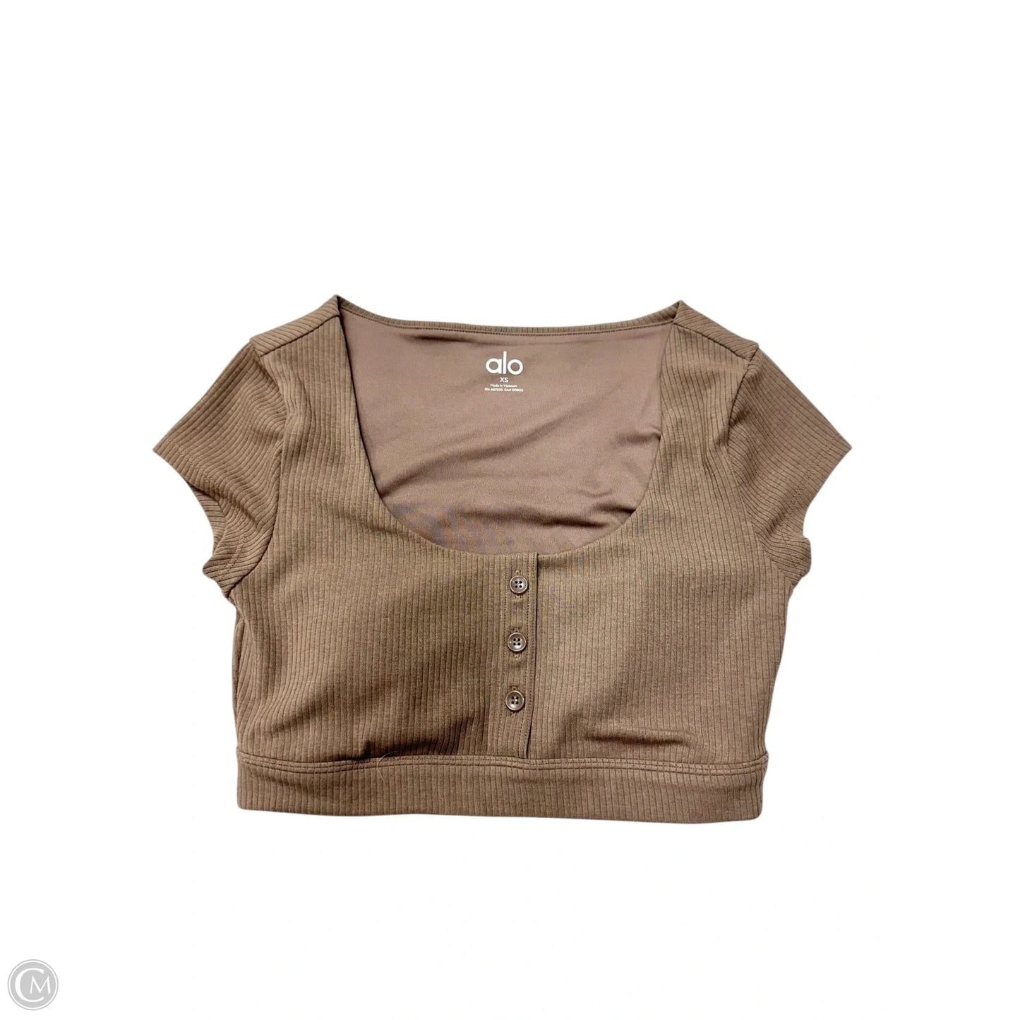 Athletic Top Short Sleeve By Alo In Brown, Size: Xs