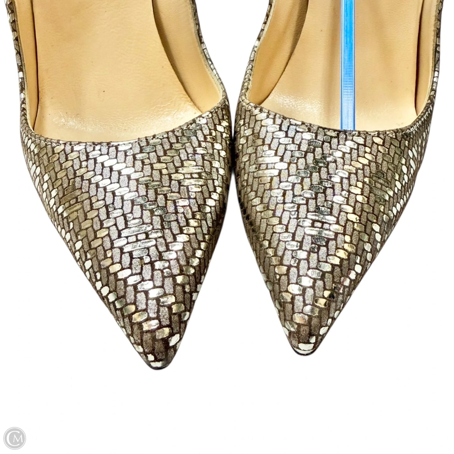 Shoes Luxury Designer By Christian Louboutin In Silver, Size: 6