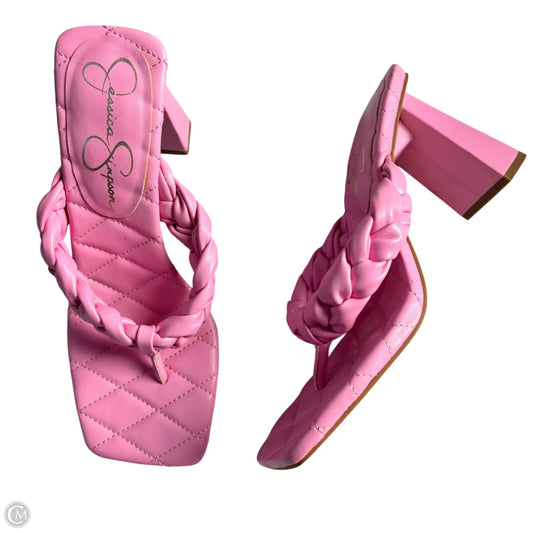 Sandals Heels Kitten By Jessica Simpson In Pink, Size: 6.5