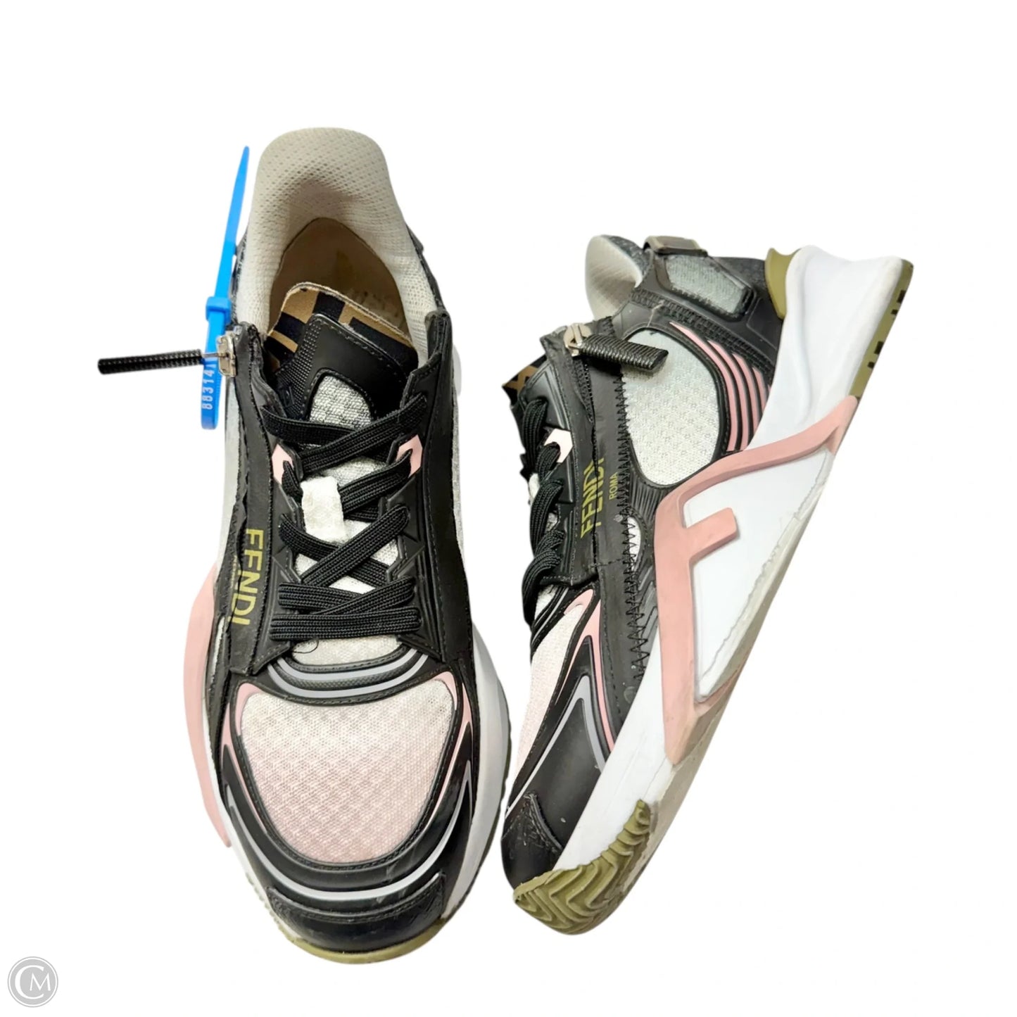 Sandals Luxury Designer By Fendi In Pink & White, Size: 6.5