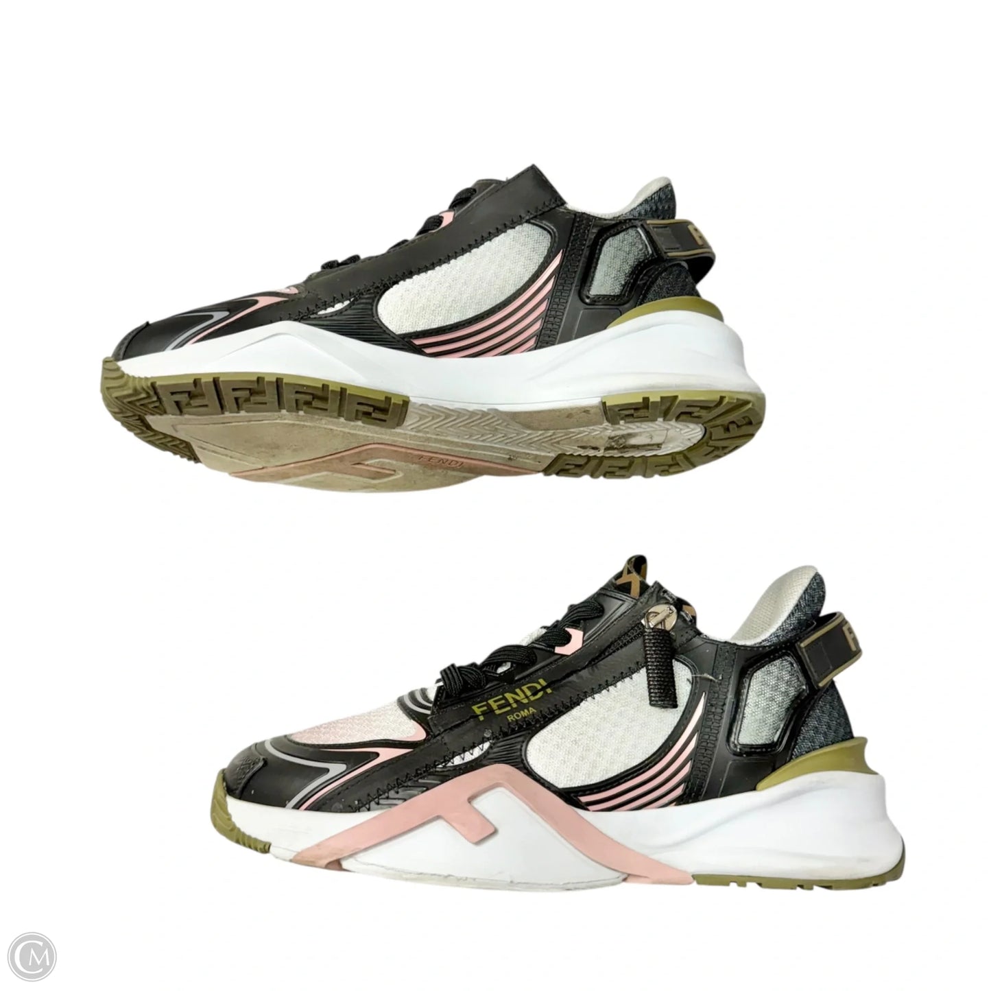 Sandals Luxury Designer By Fendi In Pink & White, Size: 6.5