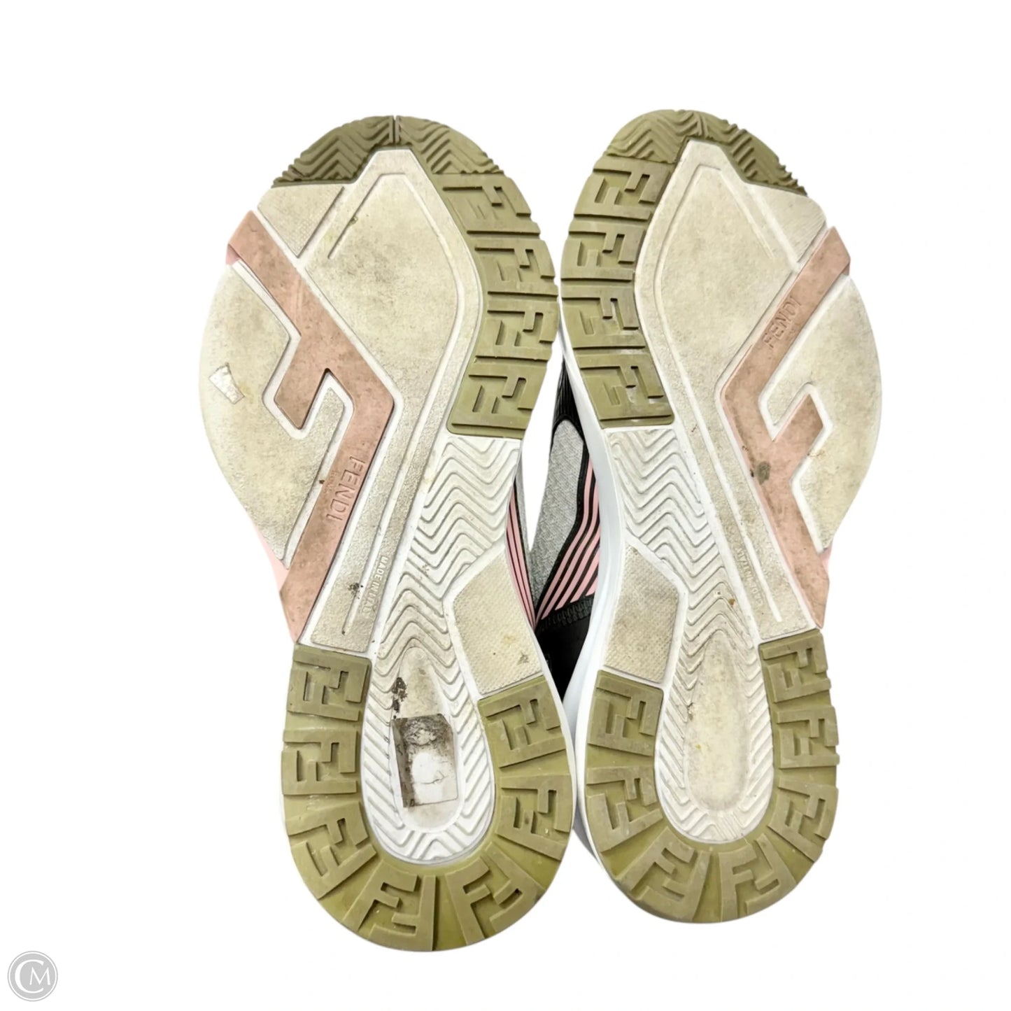 Sandals Luxury Designer By Fendi In Pink & White, Size: 6.5