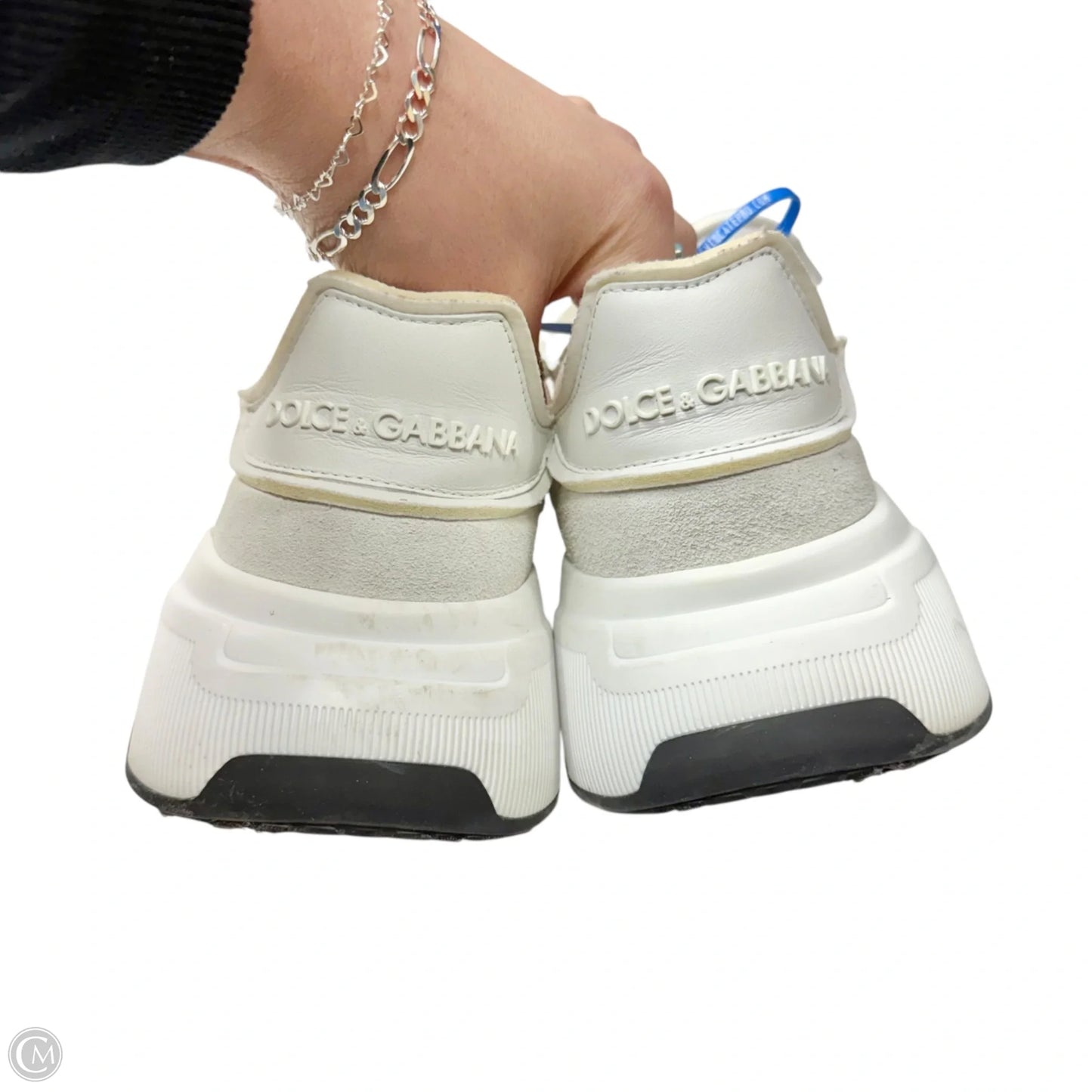 Shoes Luxury Designer By Dolce And Gabbana In Black & White, Size: 8