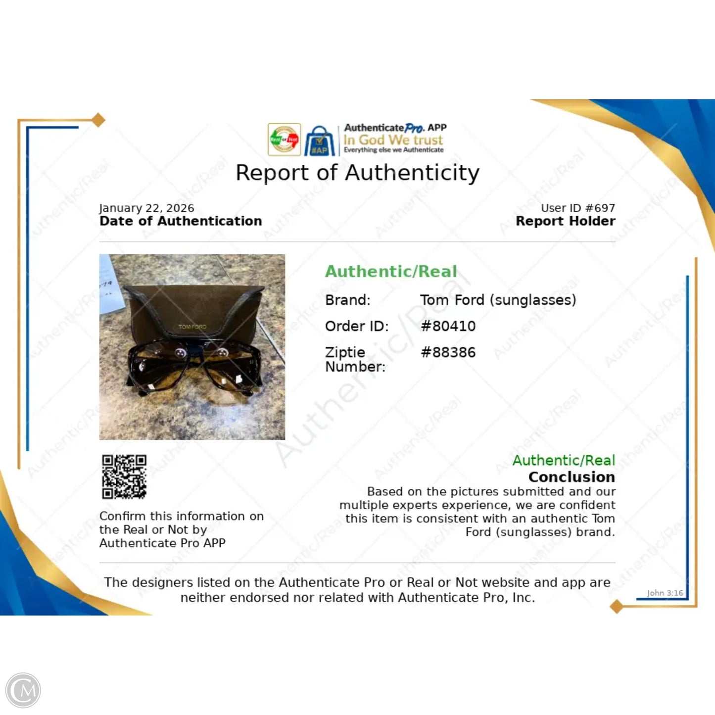 Sunglasses Luxury Designer By Tom Ford