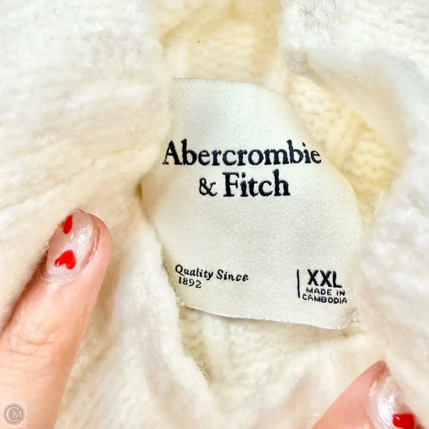 Sweater By Abercrombie And Fitch In Cream, Size: Xxl