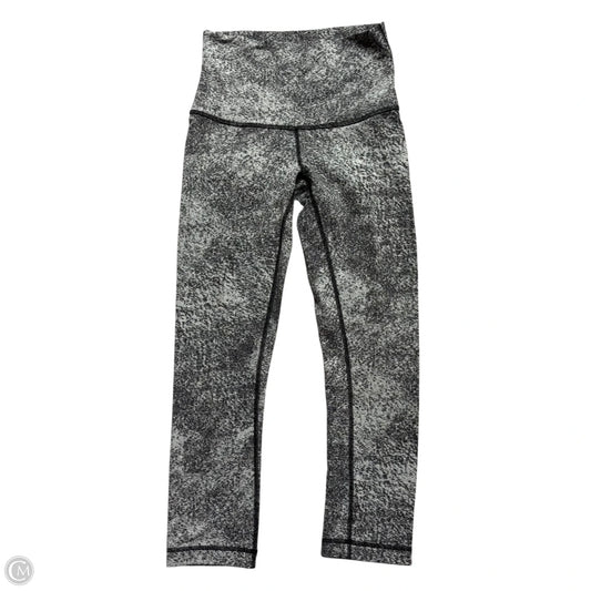 Athletic Leggings By Lululemon In Grey & White, Size: S