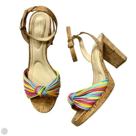 Sandals Heels Block By Jessica Simpson In Tan, Size: 10