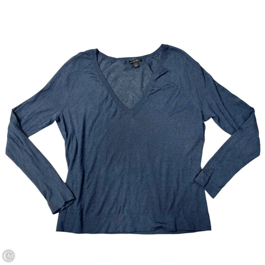 Top Long Sleeve Designer By Lafayette 148 In Blue, Size: L
