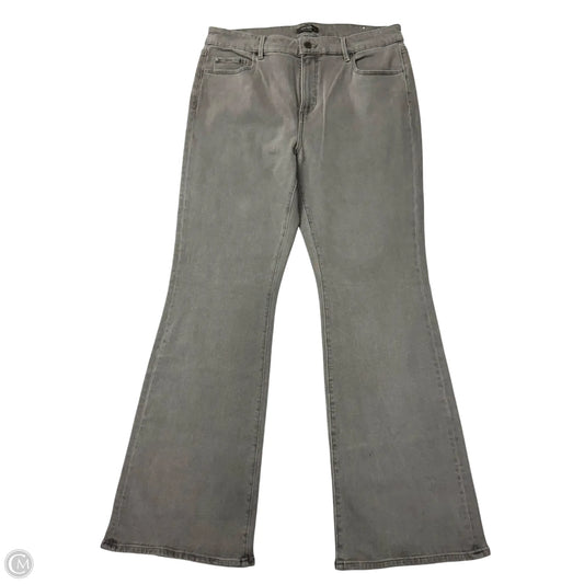 Jeans Flared By Ann Taylor In Grey Denim, Size: 14