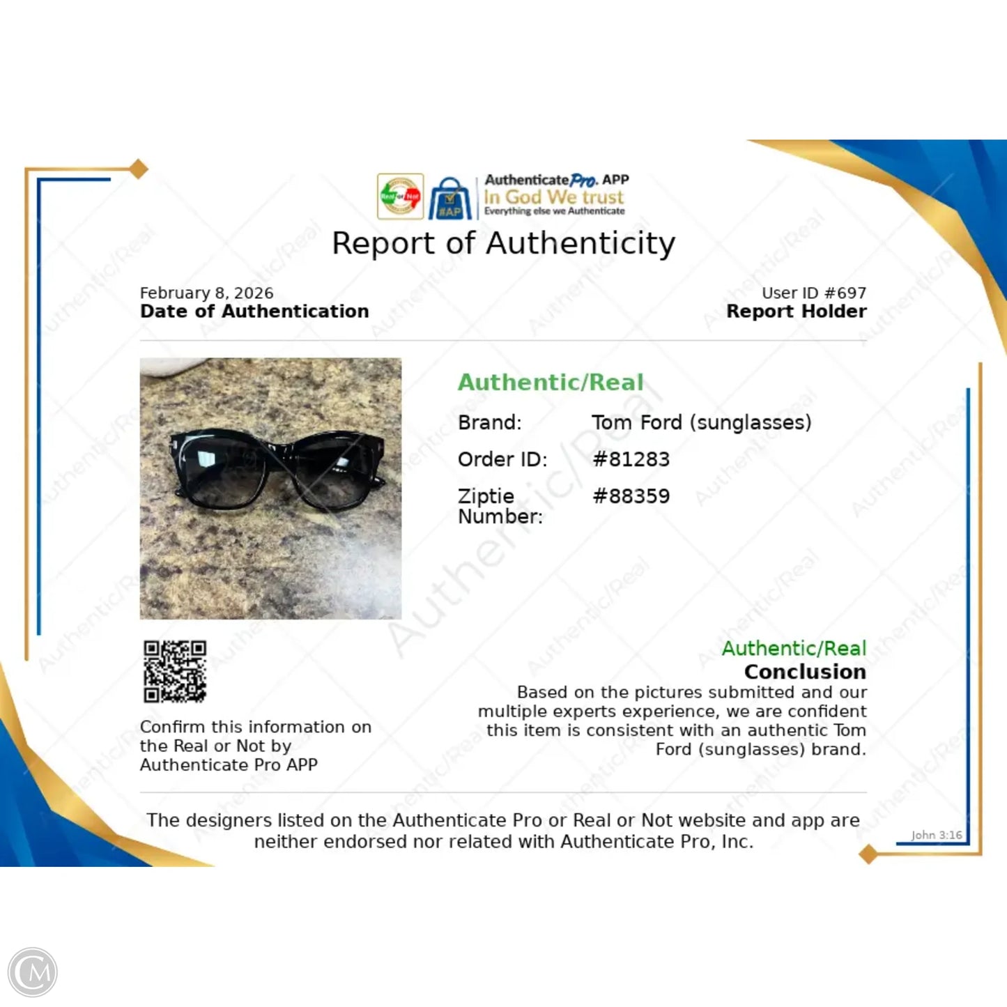 Sunglasses Luxury Designer By Tom Ford