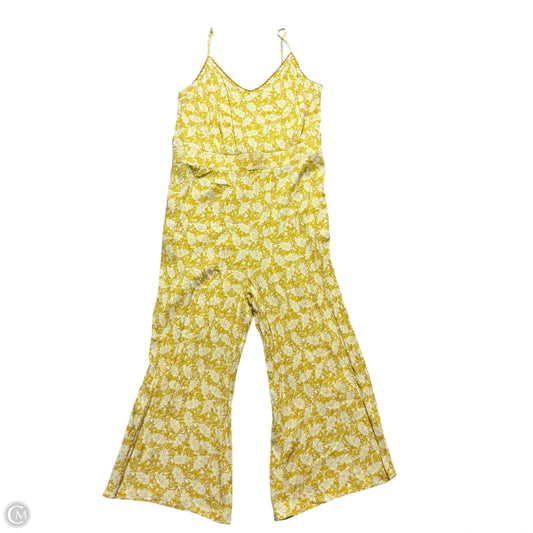 Jumpsuit By Loft In White & Yellow, Size: Xxl