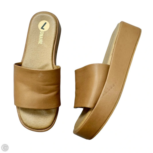 Sandals Heels Platform By Cushionaire In Tan, Size: 7