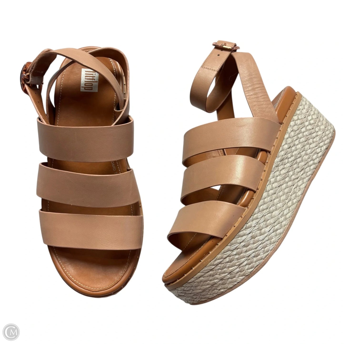 Sandals Heels Platform By Fitflop In Tan, Size: 7