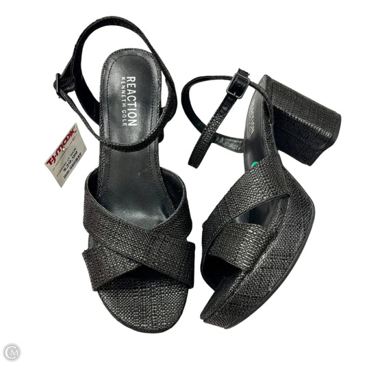 Sandals Heels Block By Kenneth Cole Reaction In Black, Size: 8
