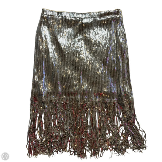 Skirt Midi By Rachel Zoe In Silver, Size: Xl