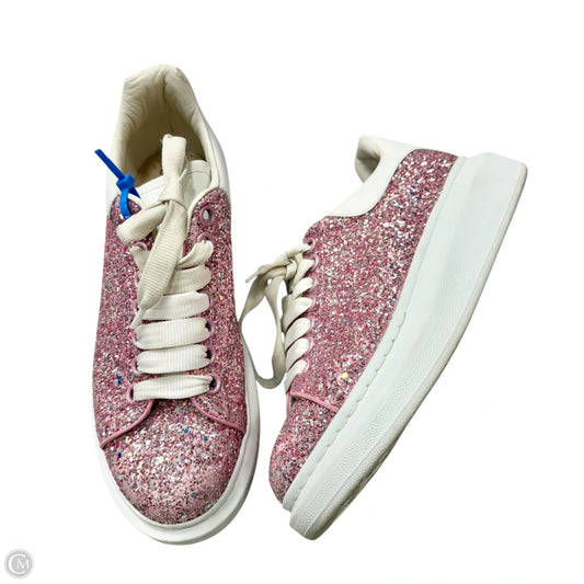 Shoes Luxury Designer By Alexander Mcqueen In Pink & White, Size: 7.5