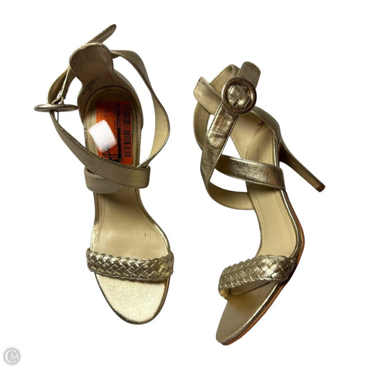 Sandals Heels Stiletto By Marc Fisher In Gold, Size: 5.5