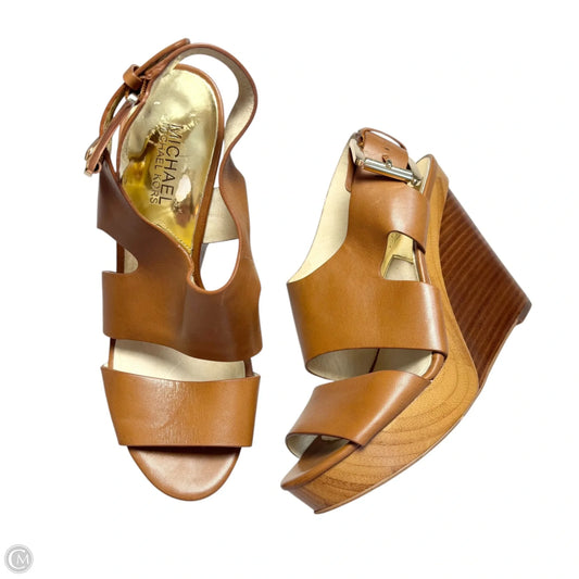 Sandals Heels Wedge By Michael By Michael Kors In Brown, Size: 7