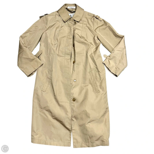 Coat Trench Coat By Misty Harbor In Tan, Size: M