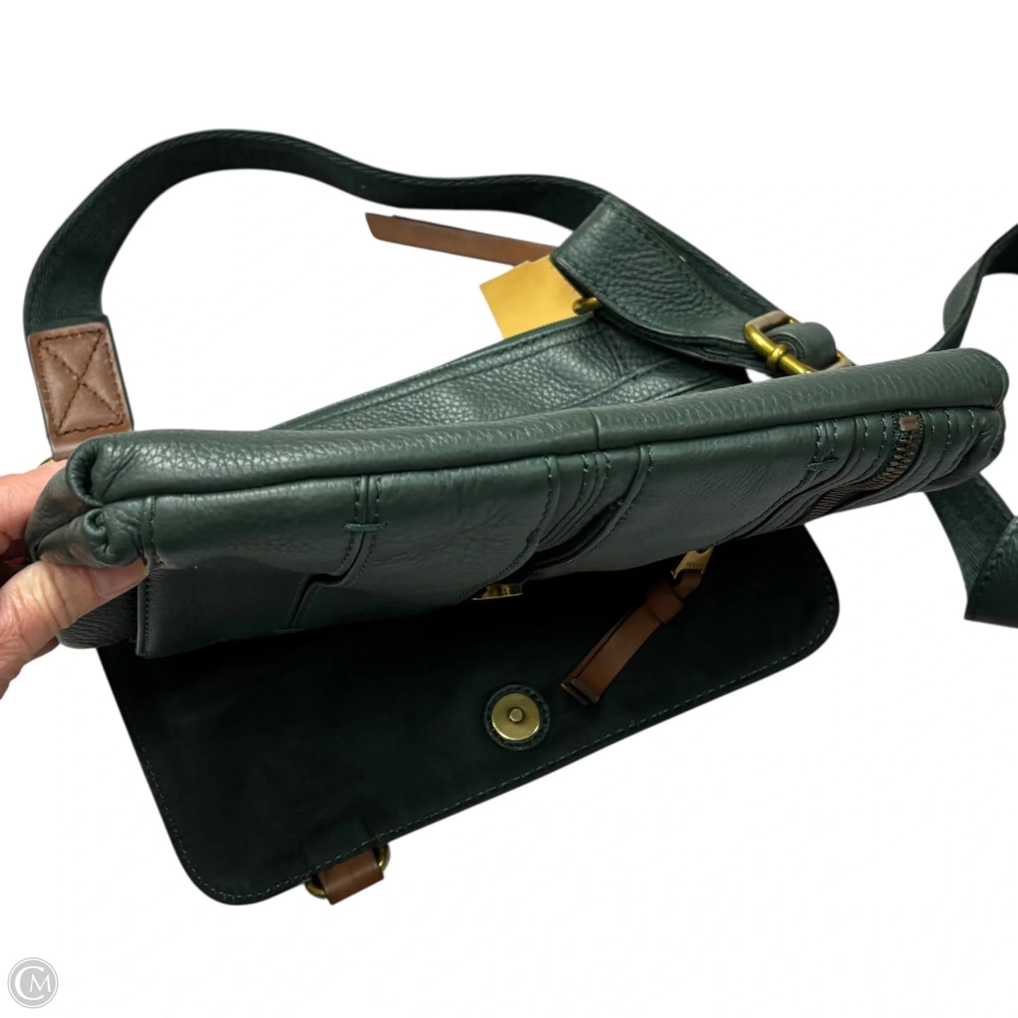 Crossbody Leather By Fossil, Size: Medium