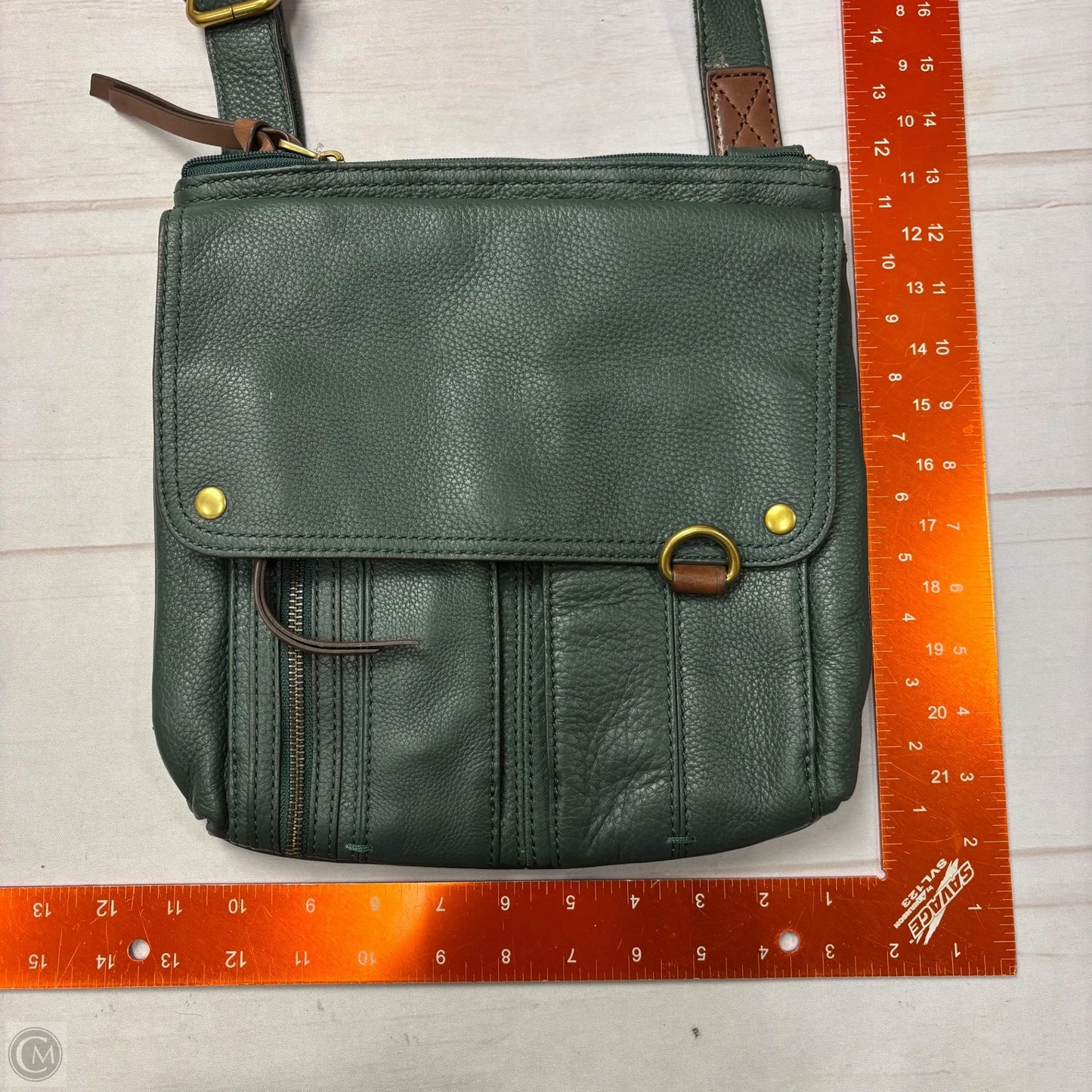 Crossbody Leather By Fossil, Size: Medium