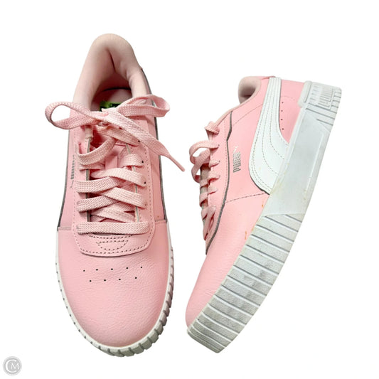 Shoes Sneakers By Puma In Pink & White, Size: 9