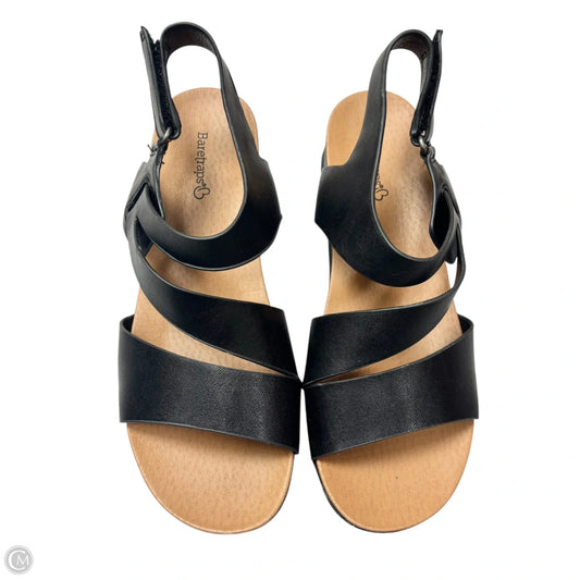 Sandals Heels Wedge By Bare Traps In Black & Brown, Size: 8