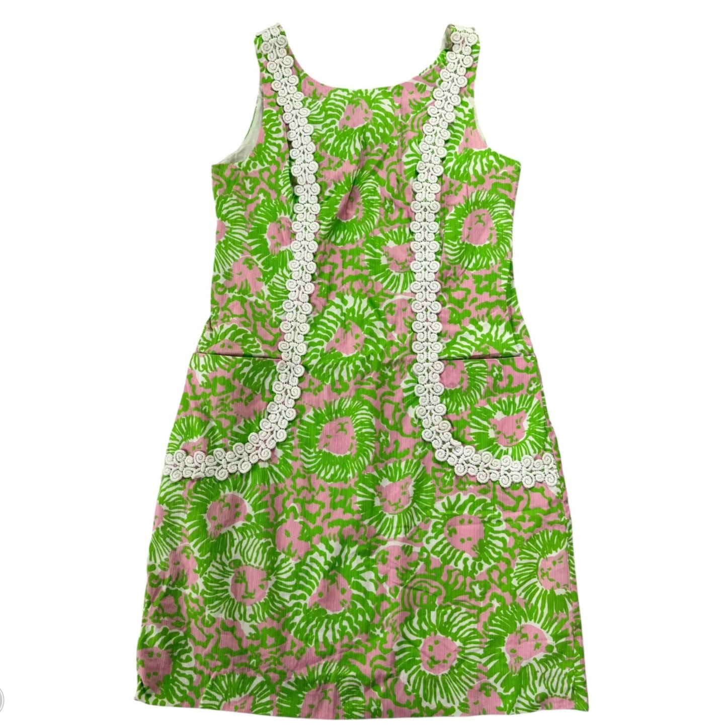 Dress Designer By Lilly Pulitzer In Green & Pink, Size: 4