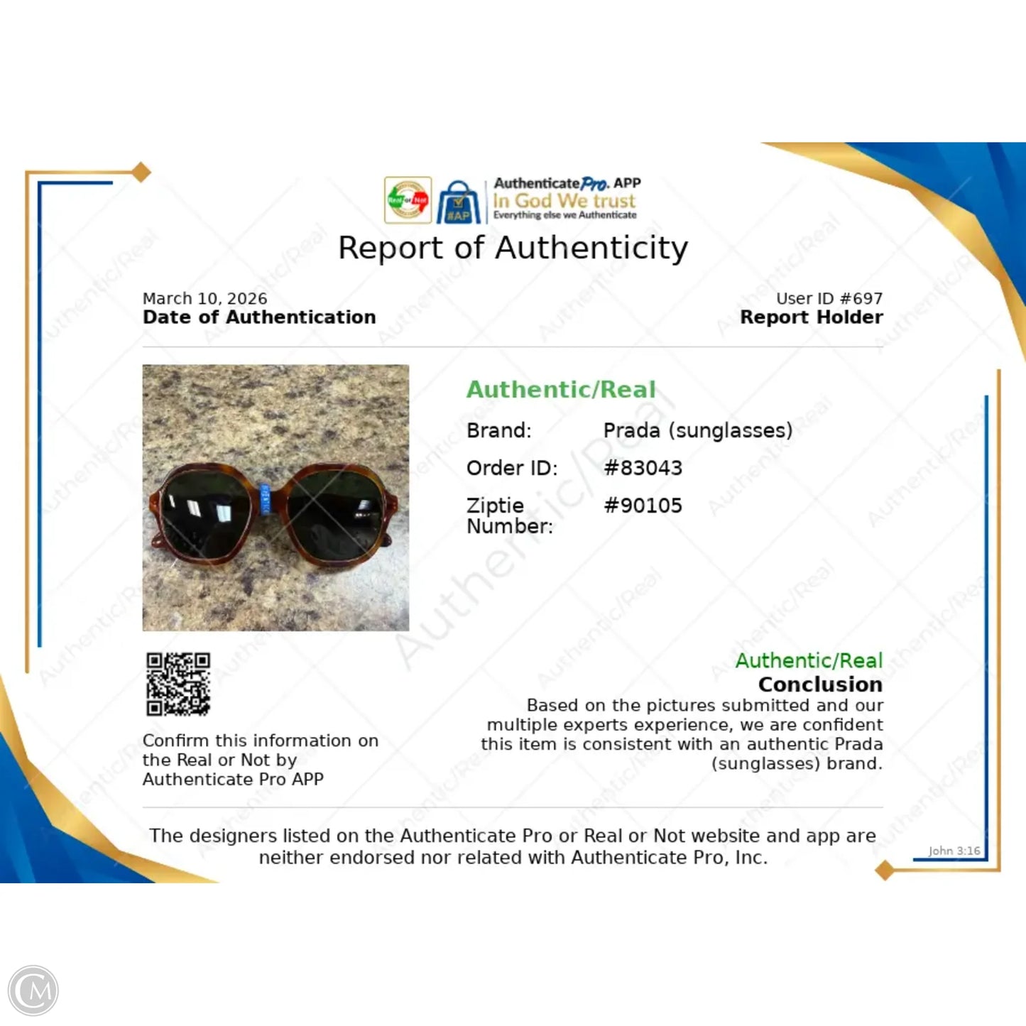 Sunglasses Luxury Designer By Prada