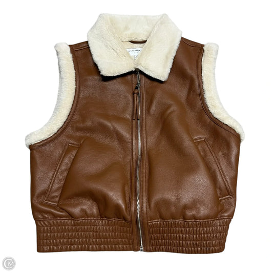 Vest Faux Fur & Sherpa By Marc New York In Brown & Cream, Size: S