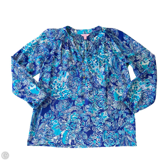 Blouse Designer By Lilly Pulitzer In Blue & Purple, Size: M