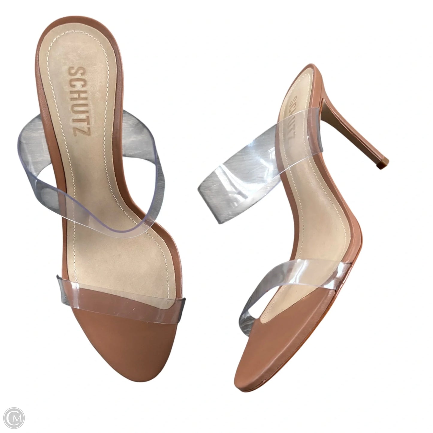 Sandals Heels Stiletto By Schutz In Tan, Size: 7.5